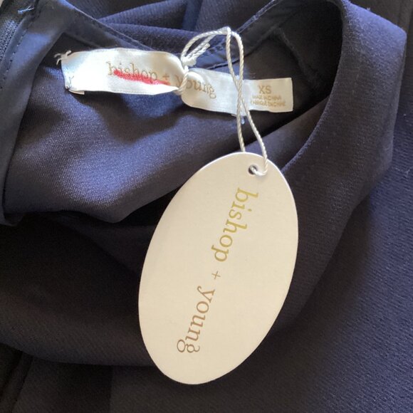 Bishop + Young Navy Pants Jumpsuit Size XS Xsmall Rachel Crop NWT Blue Sleeveles - Picture 9 of 10